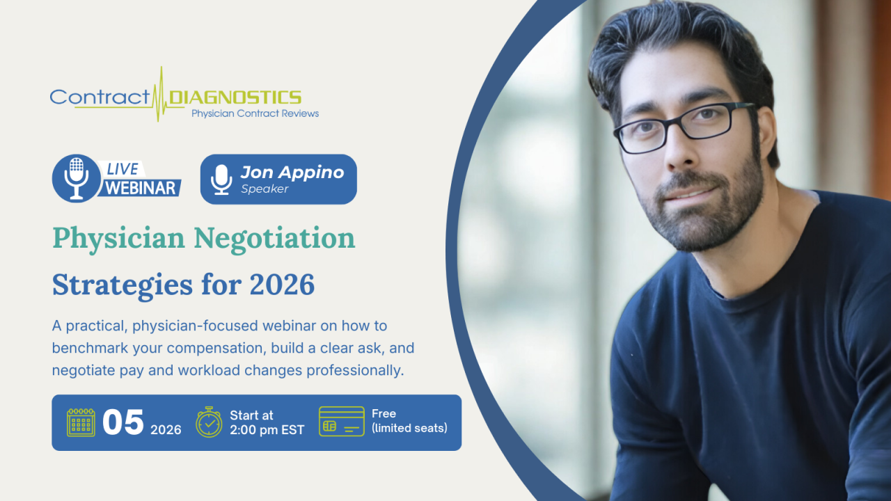 Contract Diagnostics webinar with Jon Appino: Physician Negotiation Strategies for 2026